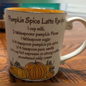 SPECTRUM PUMPKIN SPICE LATTE RECIPE 18oz COFFEE MUG NICE CONDITION